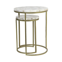 Light & Living Set of 2 Axat Side Tables - Agate Antique Bronze