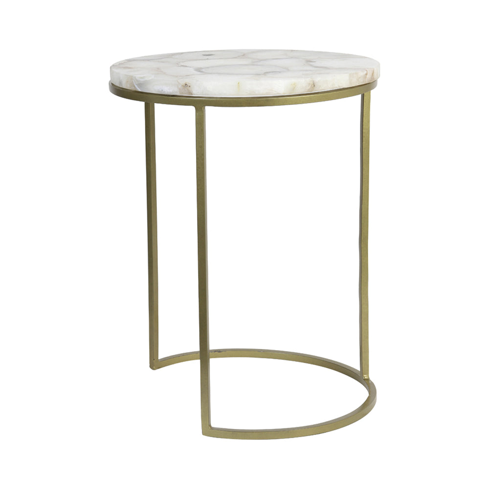 Light & Living Set of 2 Axat Side Tables - Agate Antique Bronze