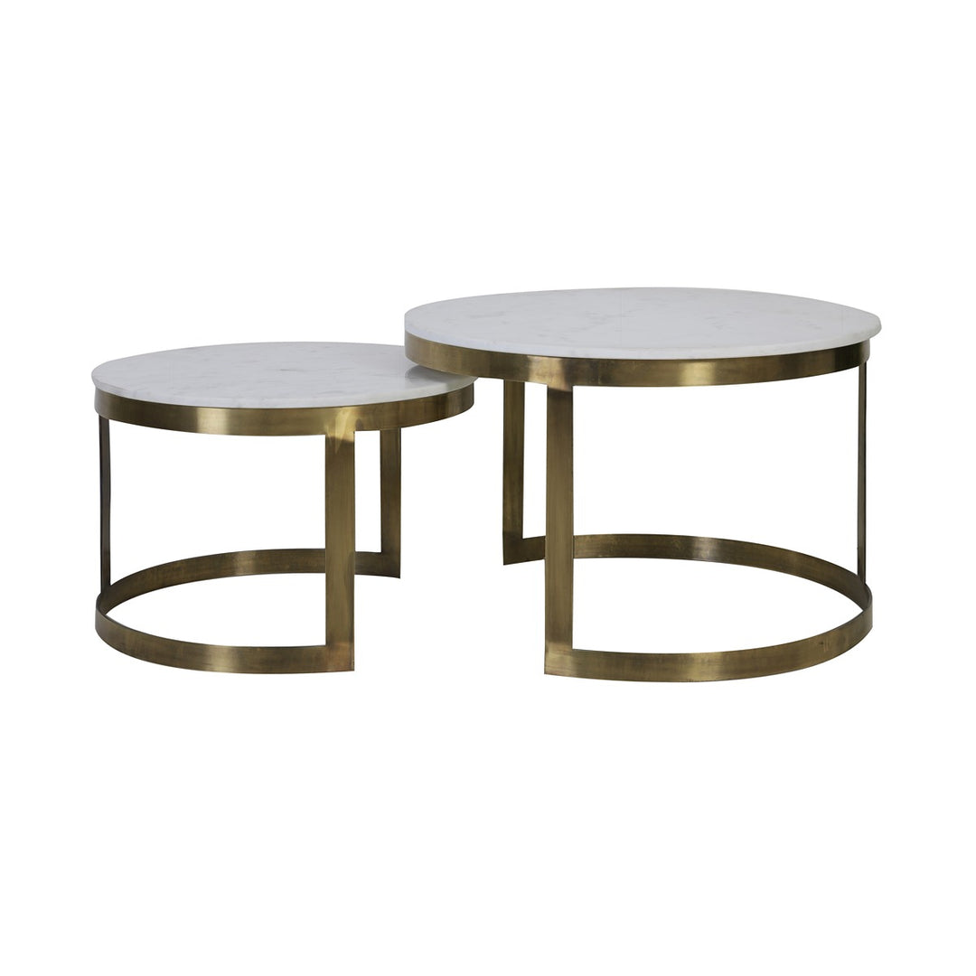 Perlato Set of 2 Round Coffee Tables - Antique Bronze Light & Living 1