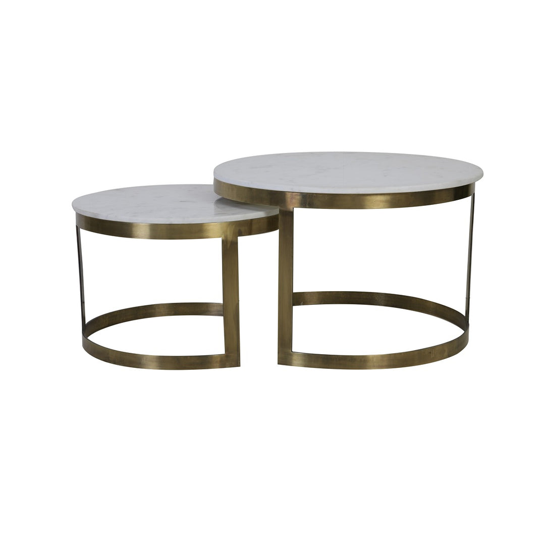 Perlato Set of 2 Round Coffee Tables - Antique Bronze Light & Living 4