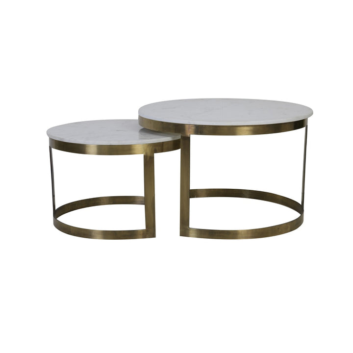 Perlato Set of 2 Round Coffee Tables - Antique Bronze Light & Living 4
