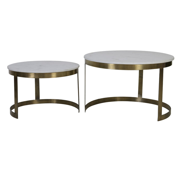 Perlato Set of 2 Round Coffee Tables - Antique Bronze Light & Living 6
