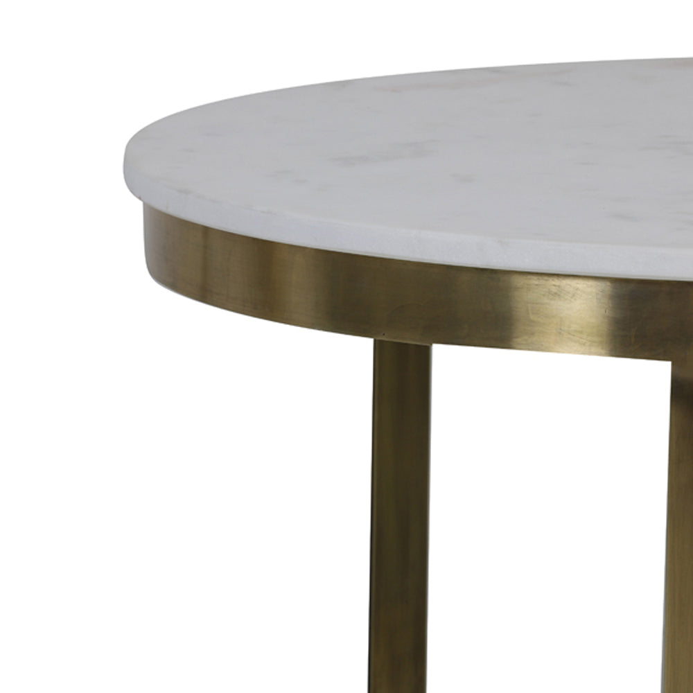 Light & Living Set of 2 Perlato Marble & Antique Bronze Coffee Tables