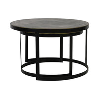 Light & Living Set of 2 Trelo Antique Bronze & Black Coffee Tables