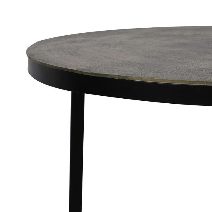 Trelo Set of 2 Round Coffee Tables - Antique Bronze & Black Light & Living 5