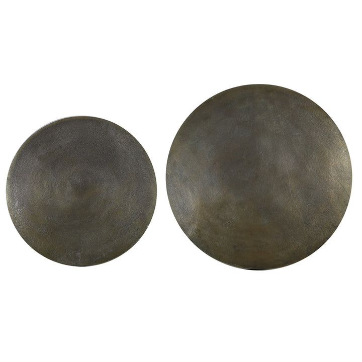 Trelo Set of 2 Round Coffee Tables - Antique Bronze & Black Light & Living 6