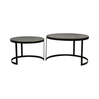 Light & Living Set of 2 Trelo Antique Bronze & Black Coffee Tables