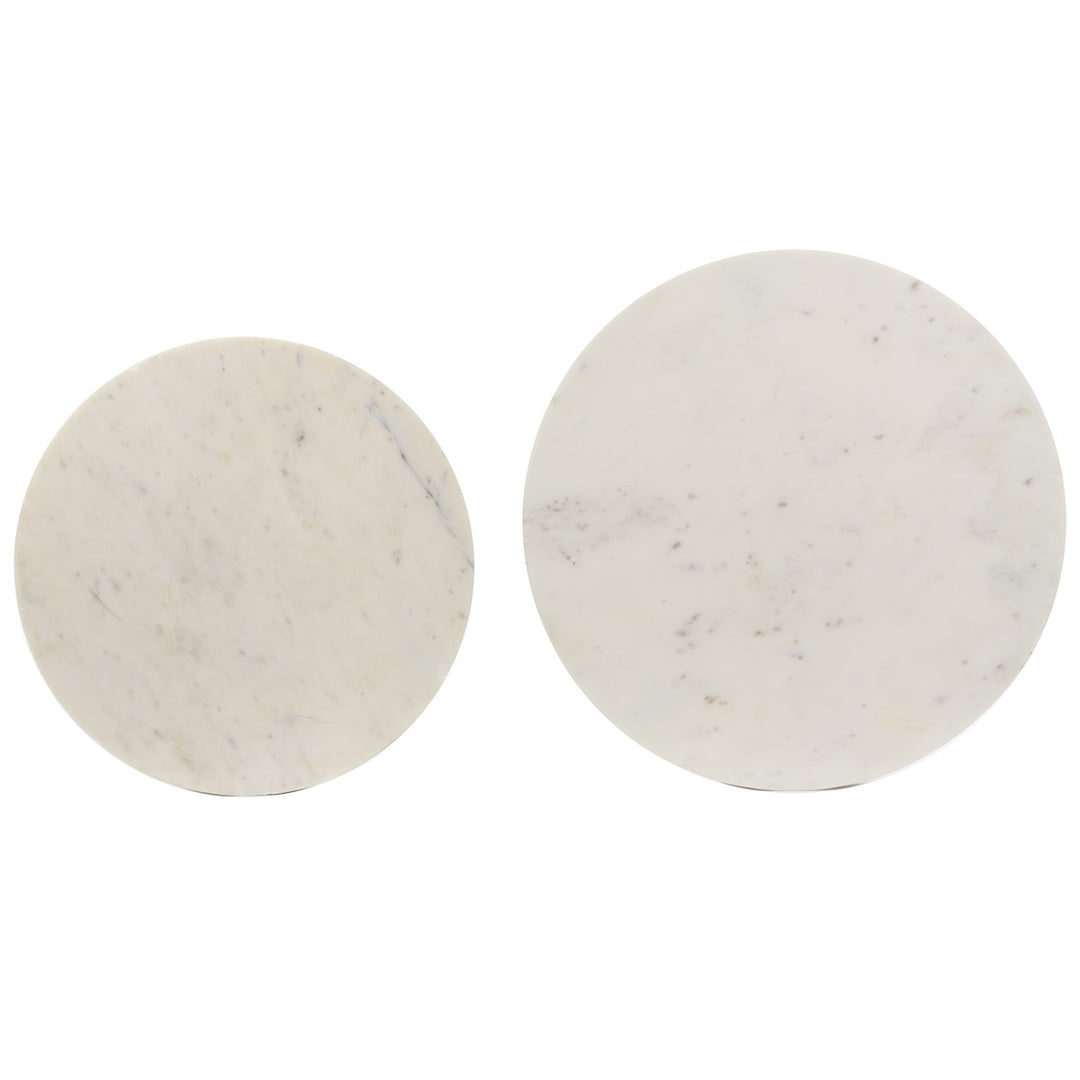 Perlato Set of 2 Marble Side Tables - Antique Bronze Light & Living 4