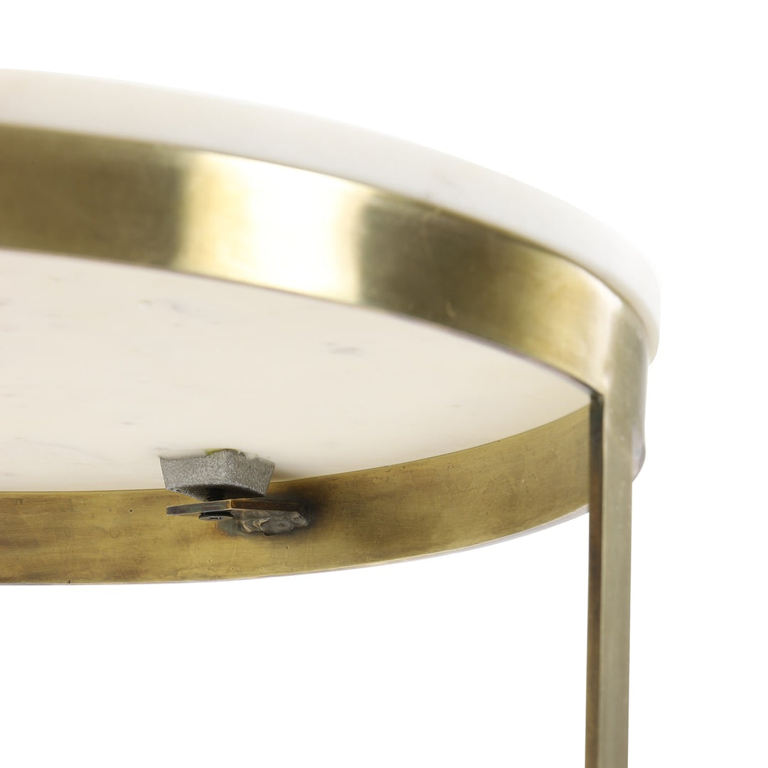 Perlato Set of 2 Marble Side Tables - Antique Bronze Light & Living 5