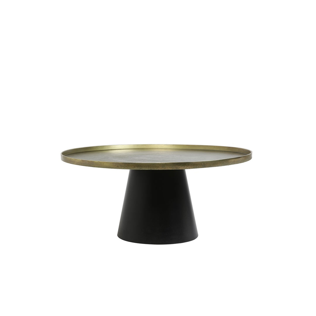 Popeta Round Coffee Table - Antique Bronze & Black Light & Living 1