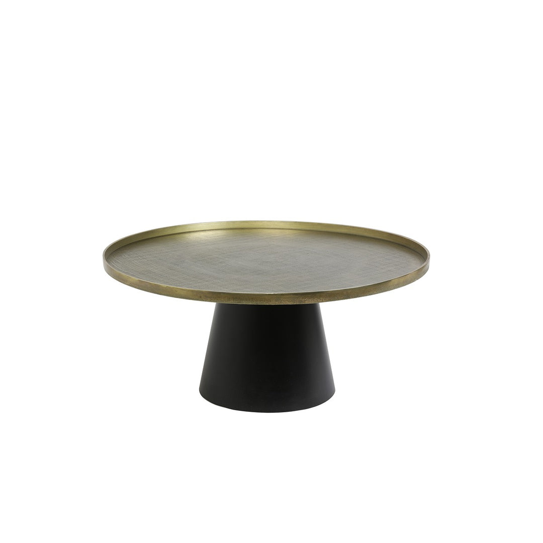Popeta Round Coffee Table - Antique Bronze & Black Light & Living 3