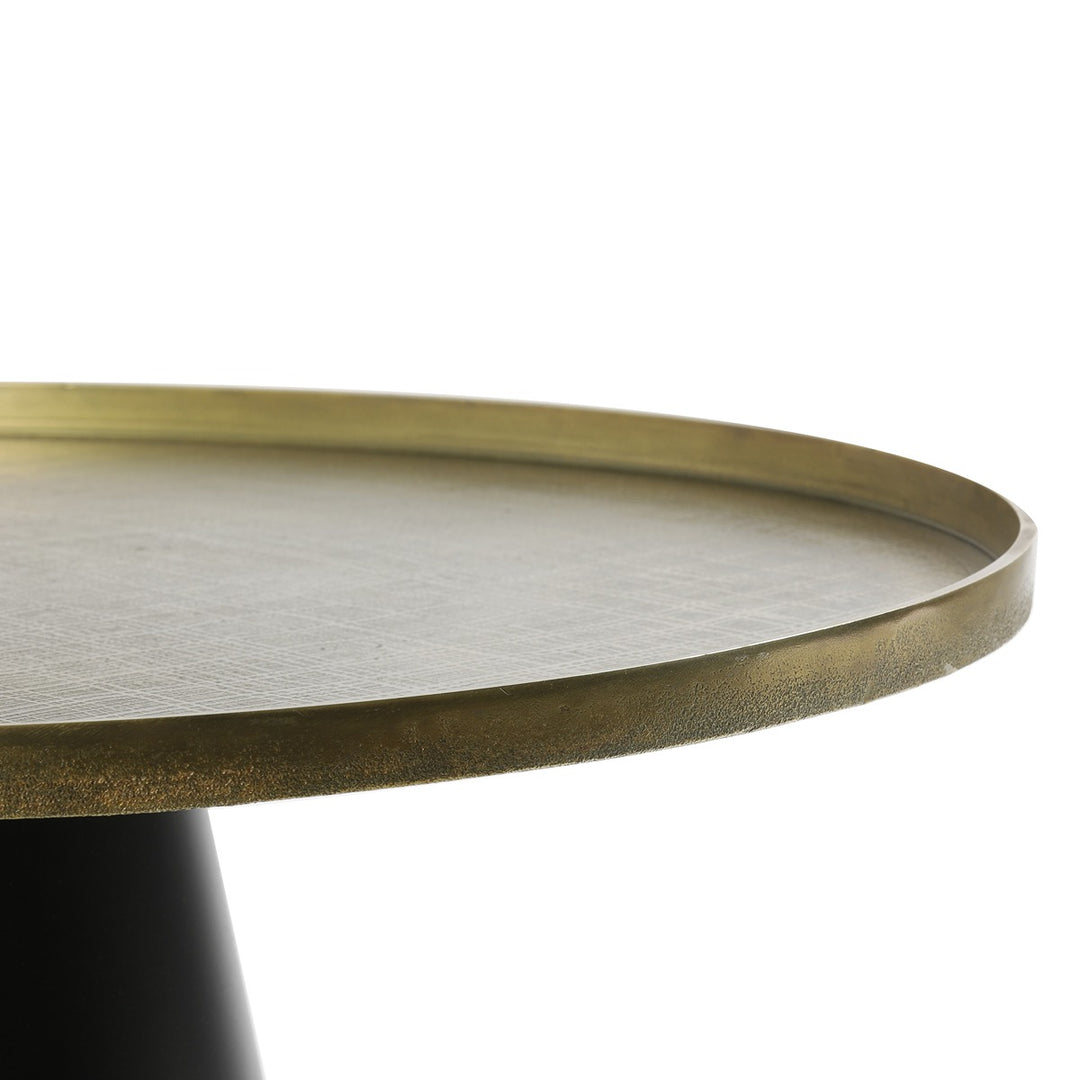 Popeta Round Coffee Table - Antique Bronze & Black Light & Living 4