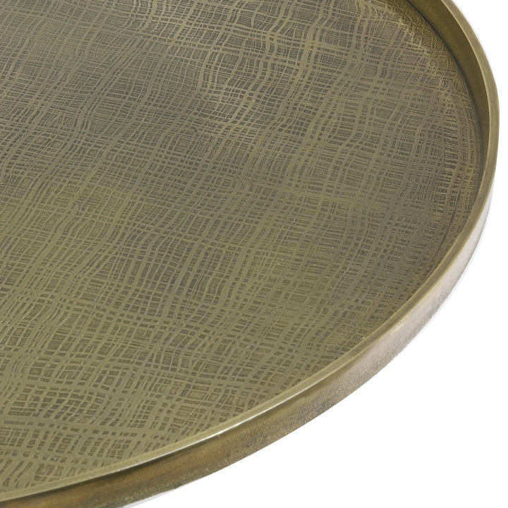 Popeta Round Coffee Table - Antique Bronze & Black Light & Living 5