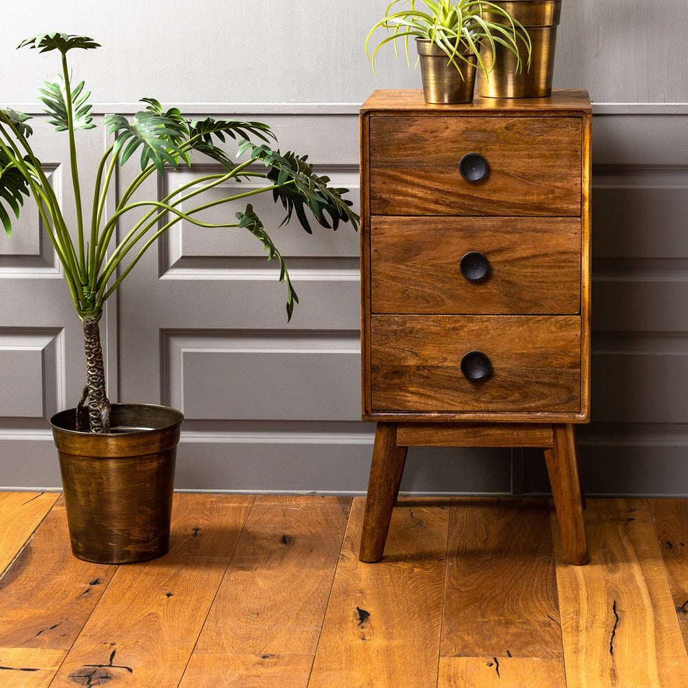 Espita 3 Drawer Wooden Cabinet - Brown Light & Living 2