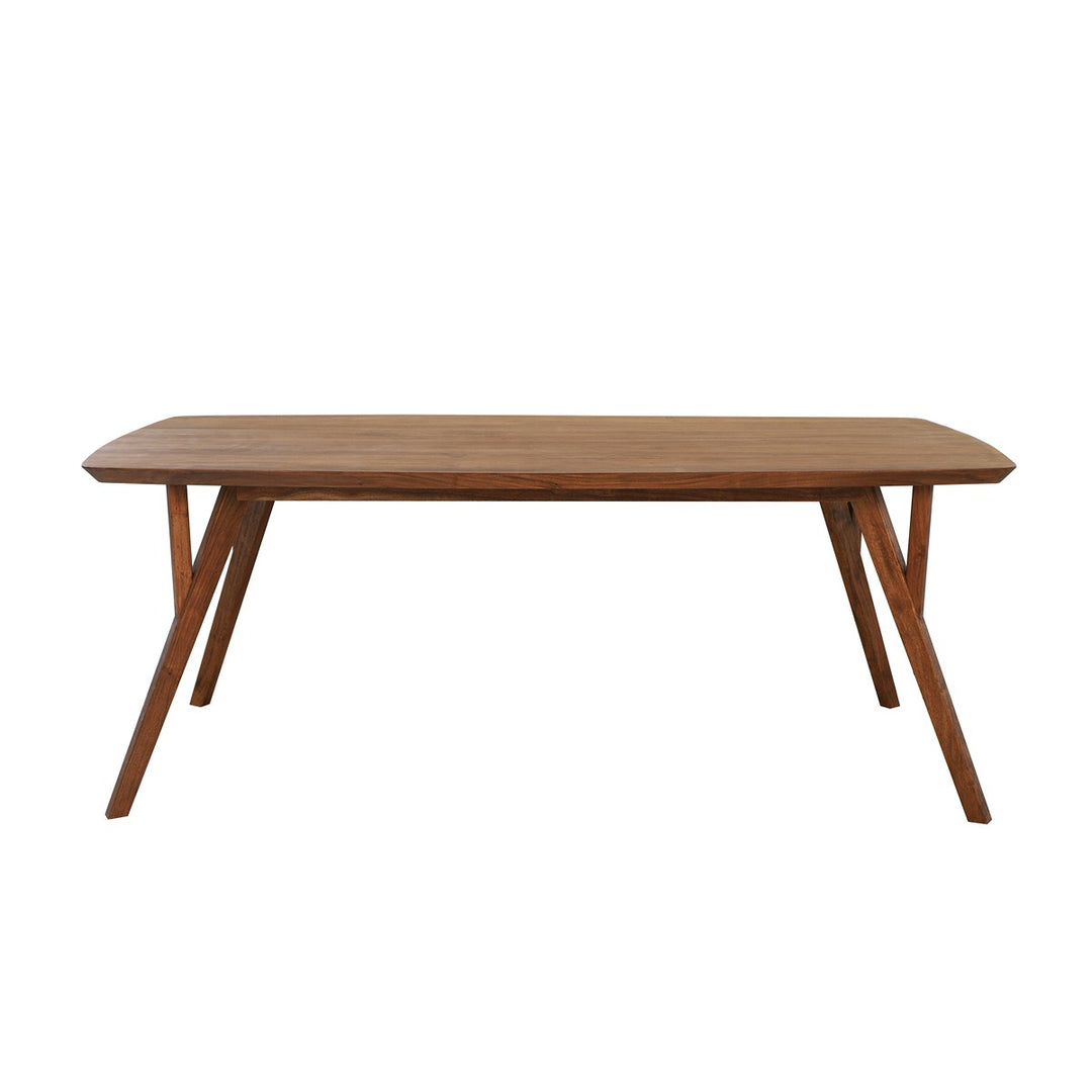 Quenza Acacia Wood Rectangular Dining Table - Brown Light & Living 1