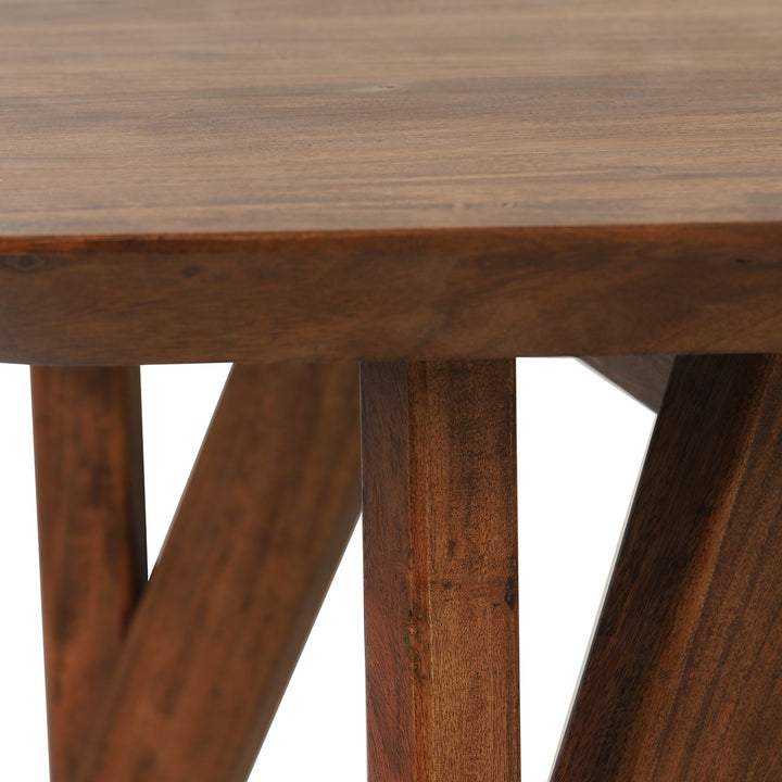 Quenza Acacia Wood Rectangular Dining Table - Brown Light & Living 4