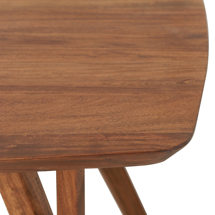 Quenza Acacia Wood Rectangular Dining Table - Brown Light & Living 6