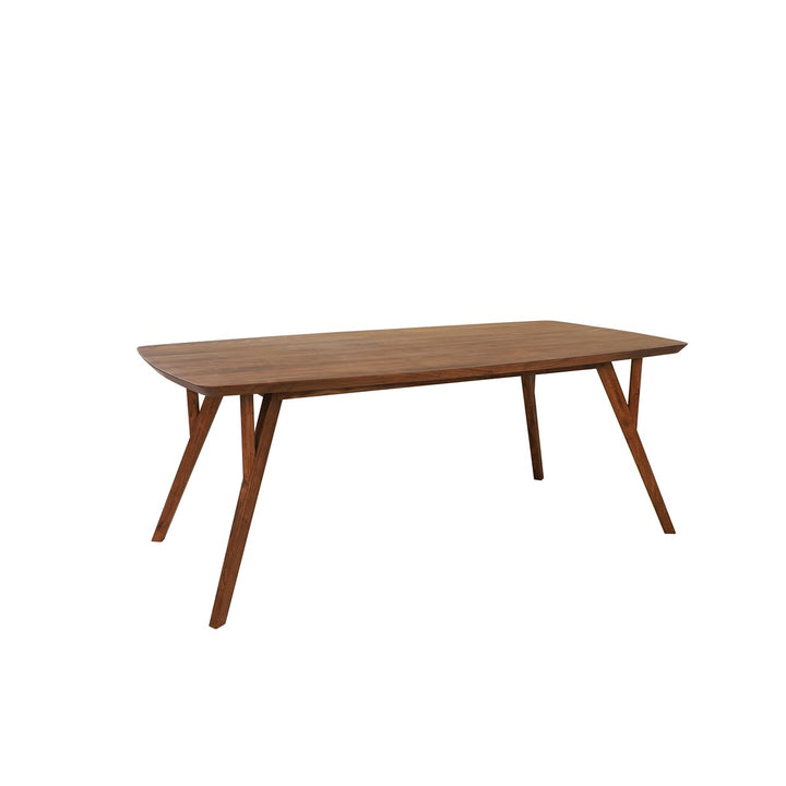 Quenza Acacia Wood Rectangular Dining Table - Brown Light & Living 11