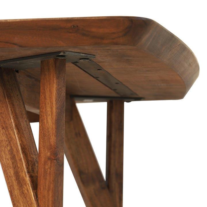 Quenza Acacia Wood Rectangular Dining Table - Brown Light & Living 16