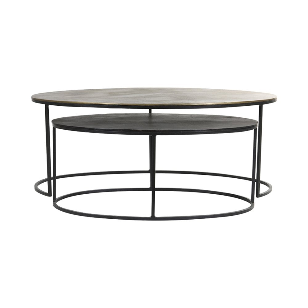 Light & Living Set of 2 Paxon Bronze Coffee Tables