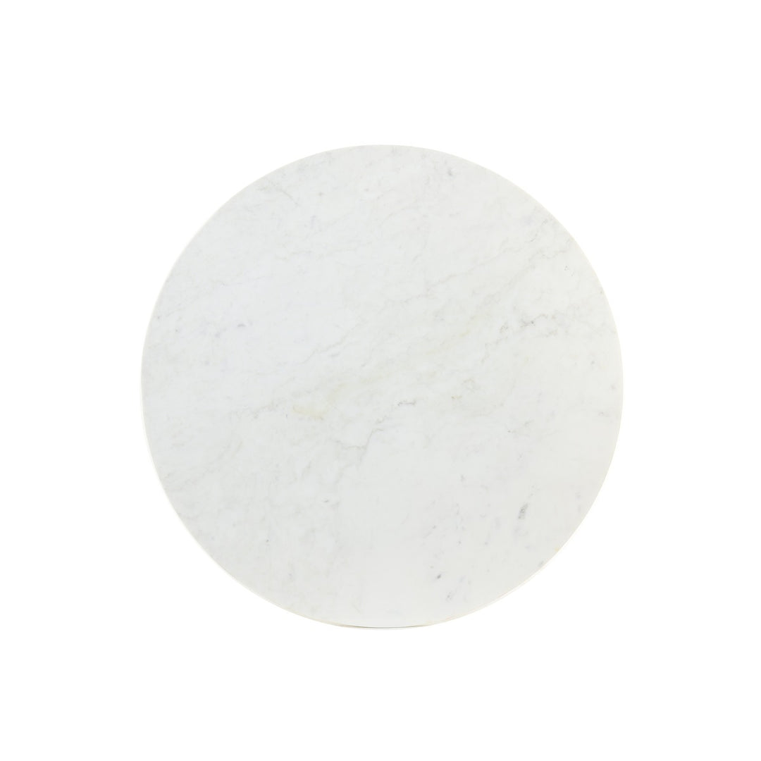 Rickerd Round Coffee Table - White Marble & Antique Bronze Light & Living 4