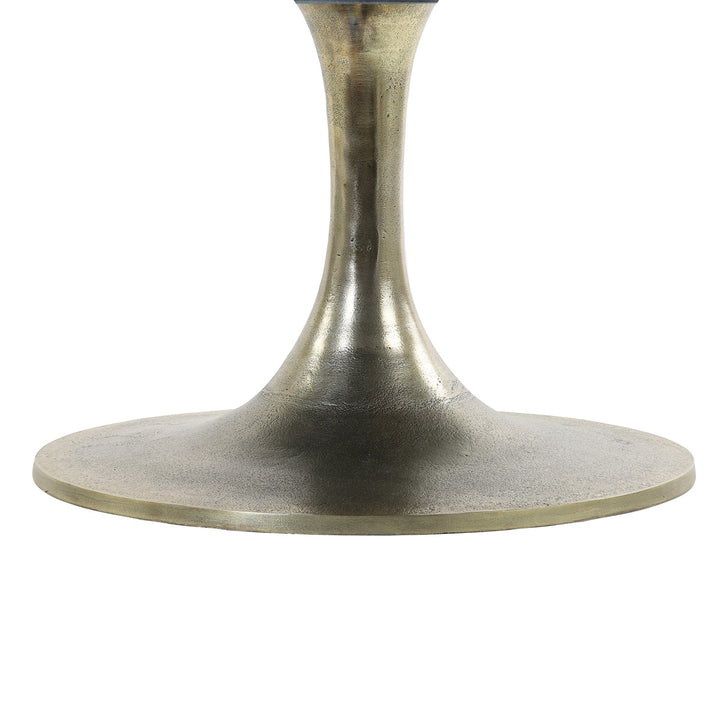 Rickerd Round Coffee Table - White Marble & Antique Bronze Light & Living 5