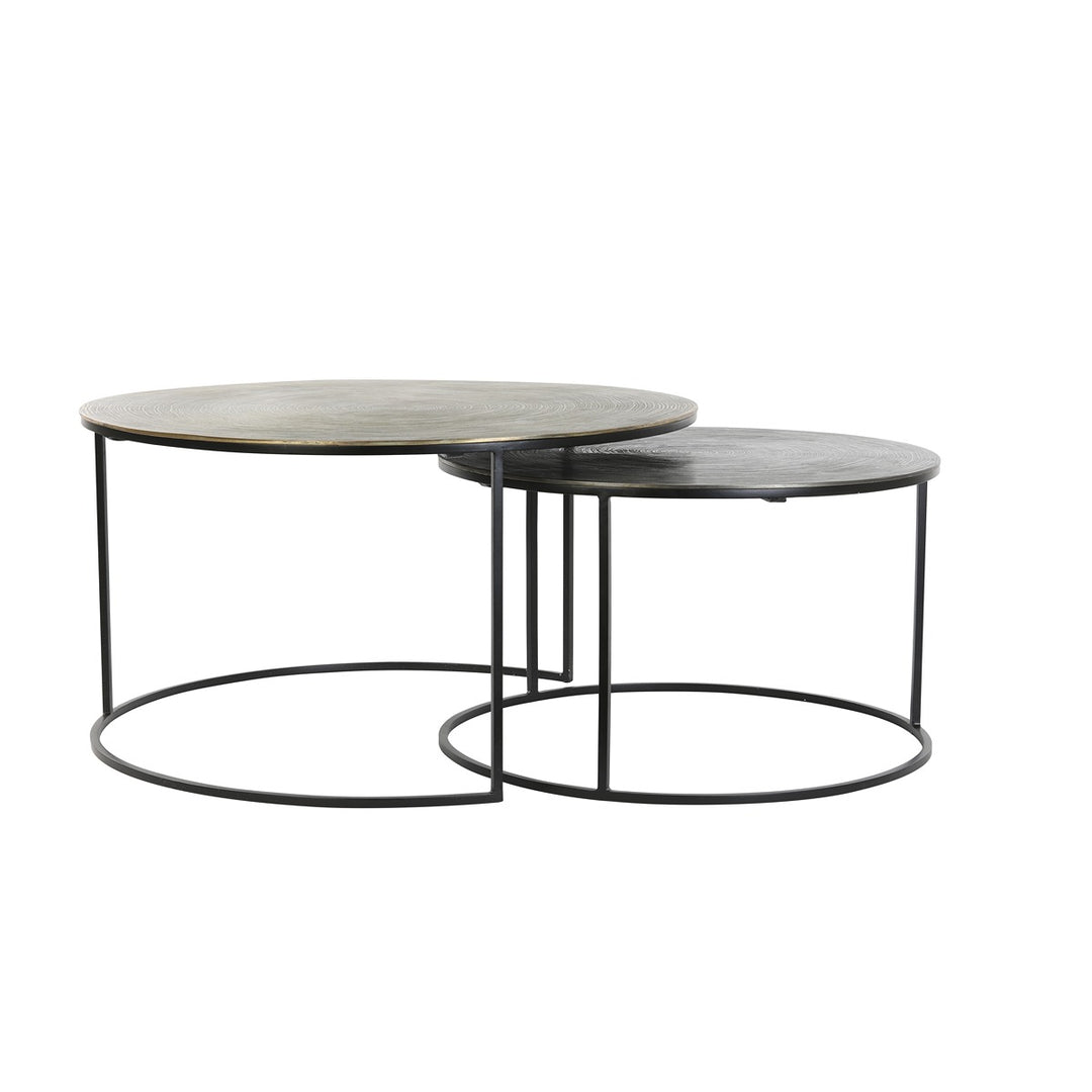 Primo Set of 2 Round Coffee Tables - Black Light & Living 1