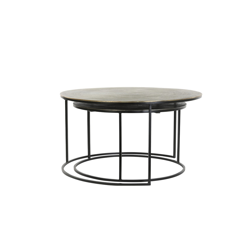 Primo Set of 2 Round Coffee Tables - Black Light & Living 2
