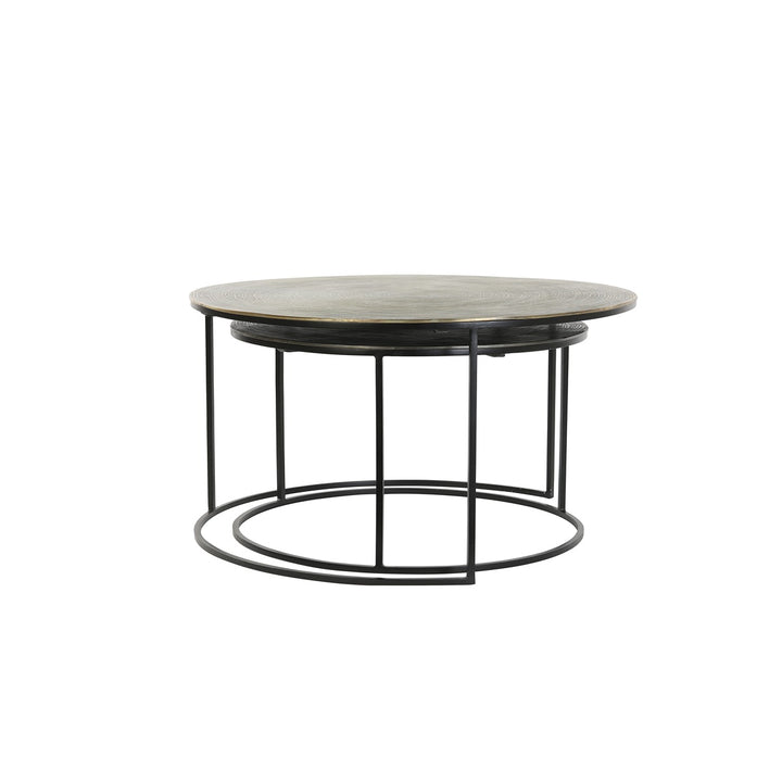 Primo Set of 2 Round Coffee Tables - Black Light & Living 2