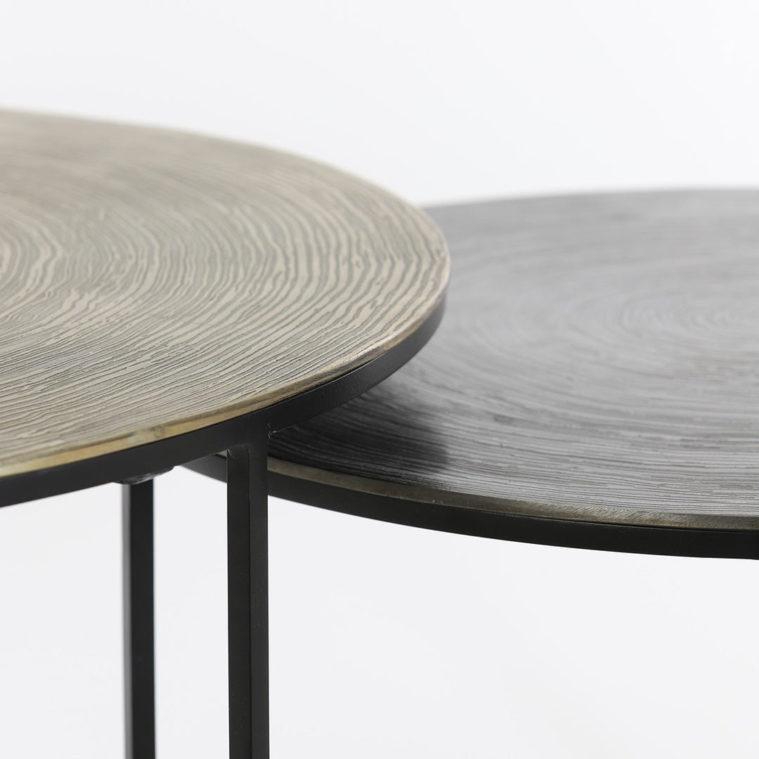 Primo Set of 2 Round Coffee Tables - Black Light & Living 5