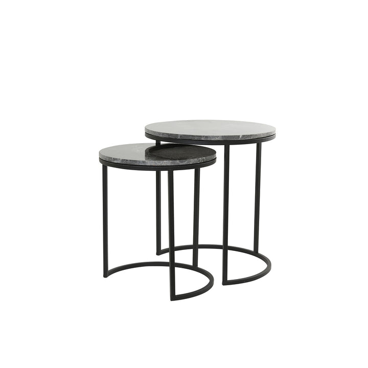 Alfio Set of 2 Side Tables - Brown Marble Light & Living 1