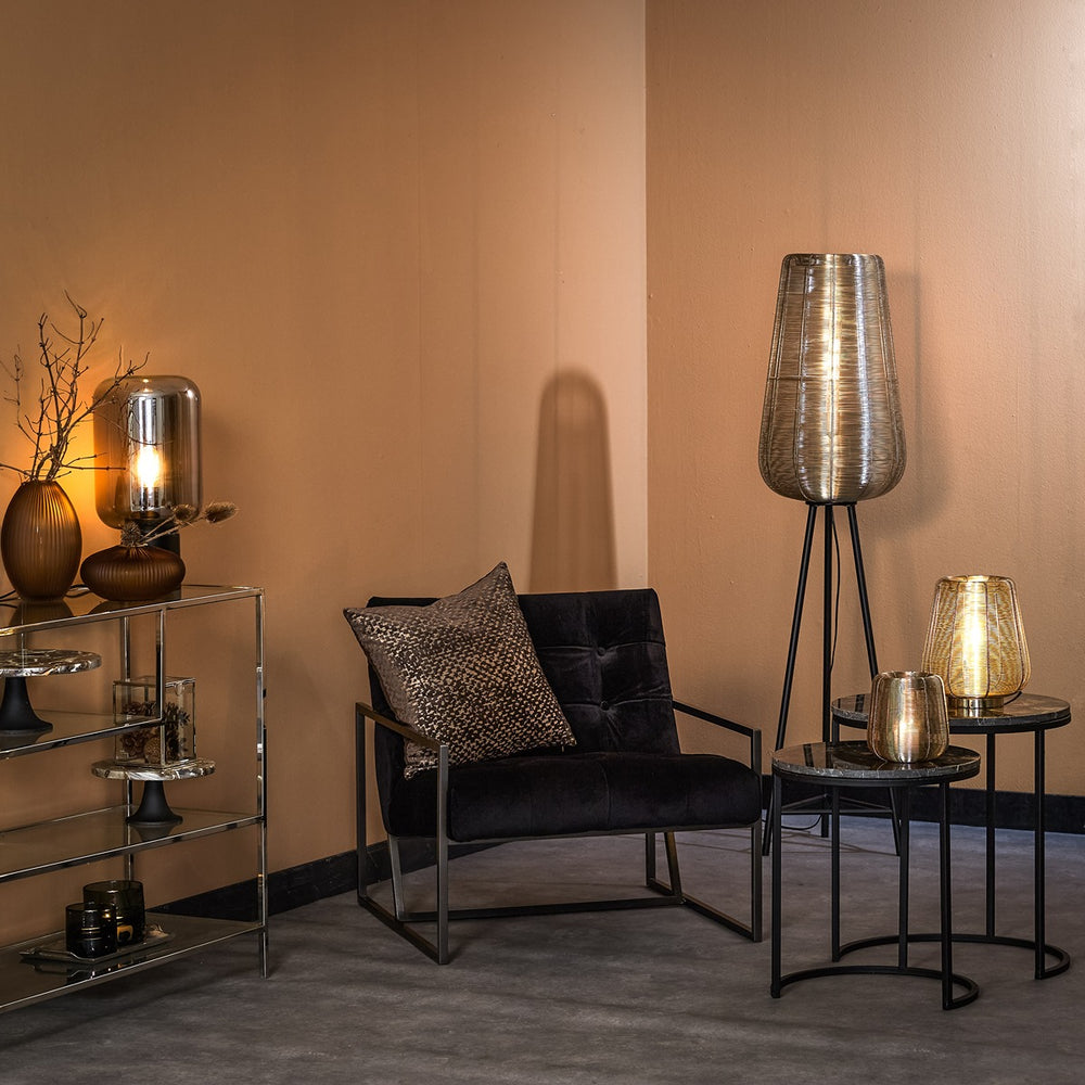 Alfio Set of 2 Side Tables - Brown Marble Light & Living 2