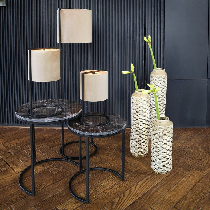 Alfio Set of 2 Side Tables - Brown Marble Light & Living 3
