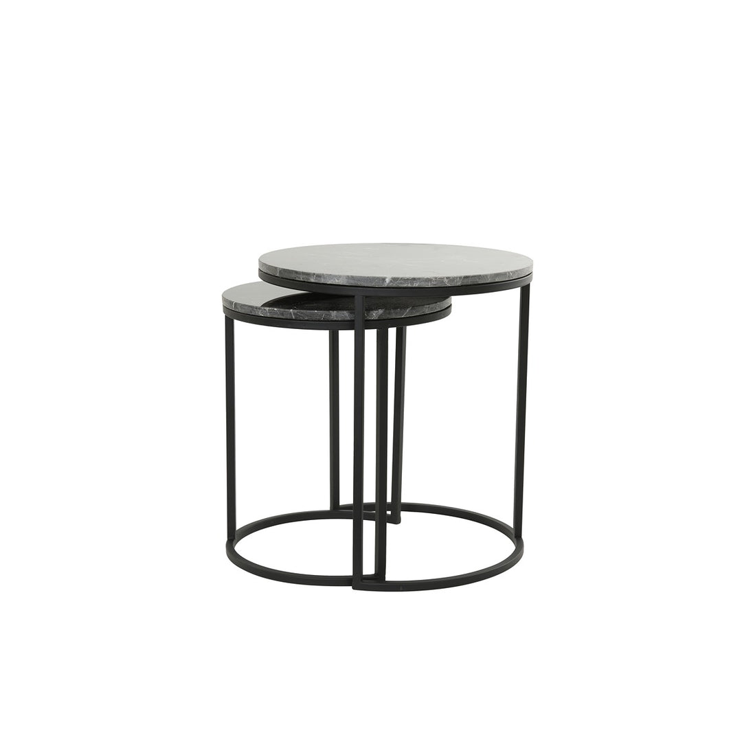 Alfio Set of 2 Side Tables - Brown Marble Light & Living 4