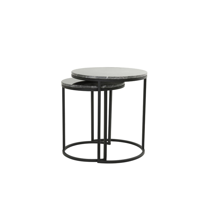 Alfio Set of 2 Side Tables - Brown Marble Light & Living 4
