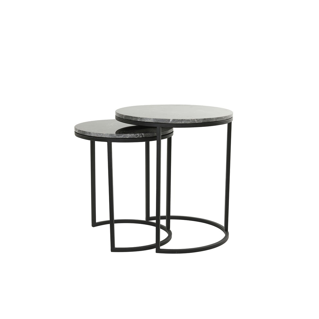Alfio Set of 2 Side Tables - Brown Marble Light & Living 5