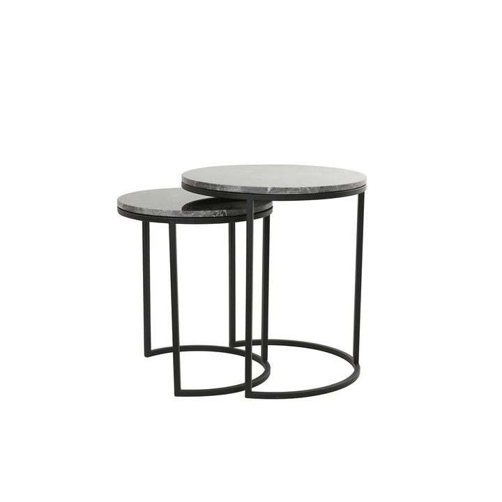 Alfio Set of 2 Side Tables - Brown Marble Light & Living 5