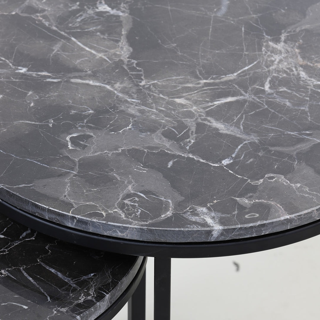 Alfio Set of 2 Side Tables - Brown Marble Light & Living 7