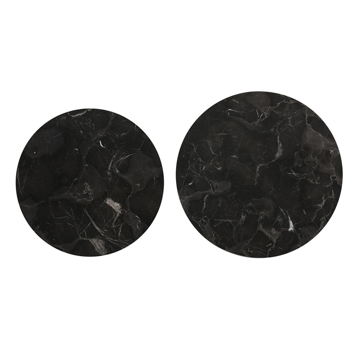 Alfio Set of 2 Round Coffee Tables - Brown Marble Light & Living 8