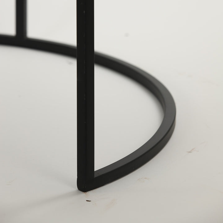 Alfio Set of 2 Round Coffee Tables - Brown Marble Light & Living 10