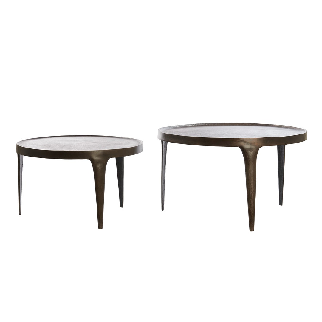 Tobias Set of 2 Round Coffee Tables - Dark Brown Light & Living 1
