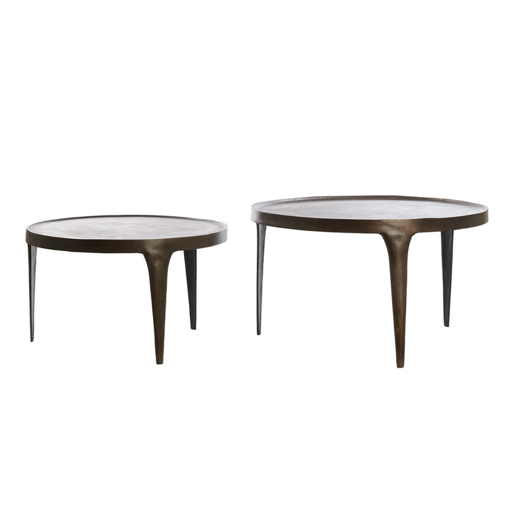 Tobias Set of 2 Round Coffee Tables - Dark Brown Light & Living 1