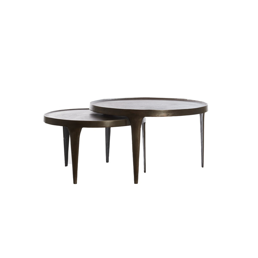 Tobias Set of 2 Round Coffee Tables - Dark Brown Light & Living 4