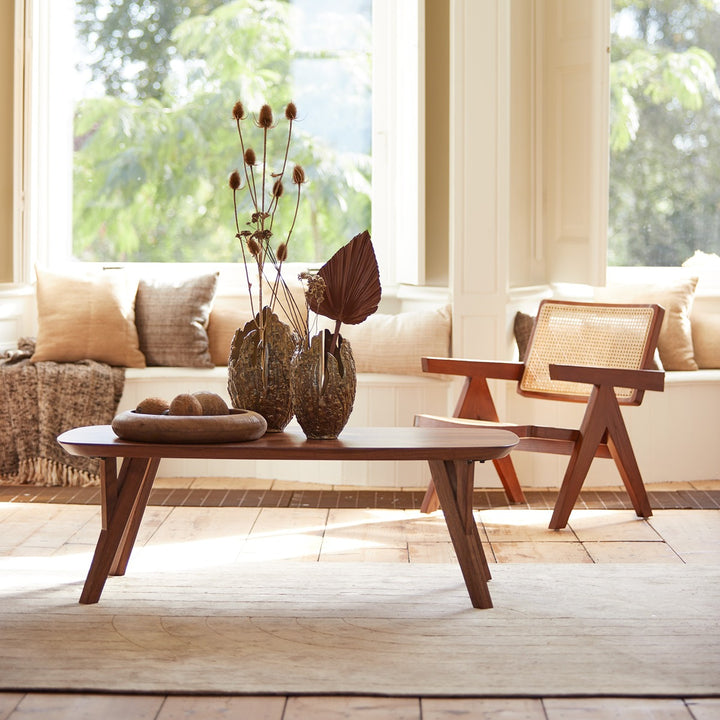 Quenza Acacia Wood Rectangular Coffee Table - Brown Light & Living 3