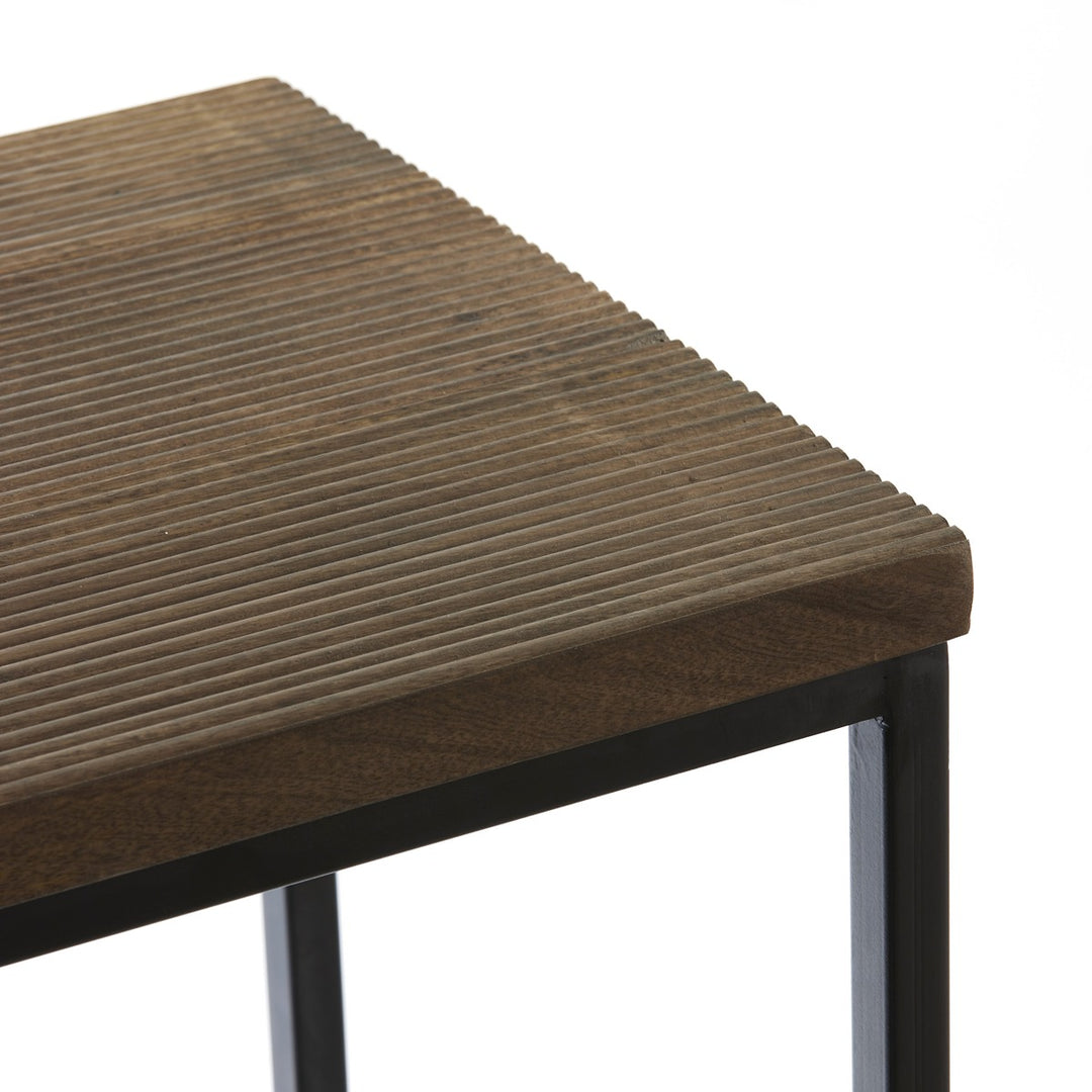 Bryson Set of 2 Wooden Console Tables - Brown & Black Light & Living 4