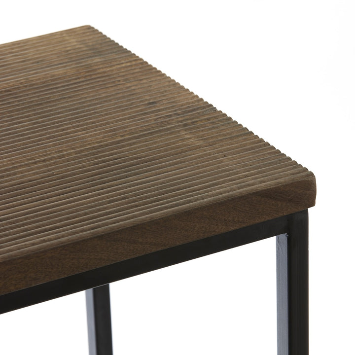 Bryson Set of 2 Wooden Console Tables - Brown & Black Light & Living 4