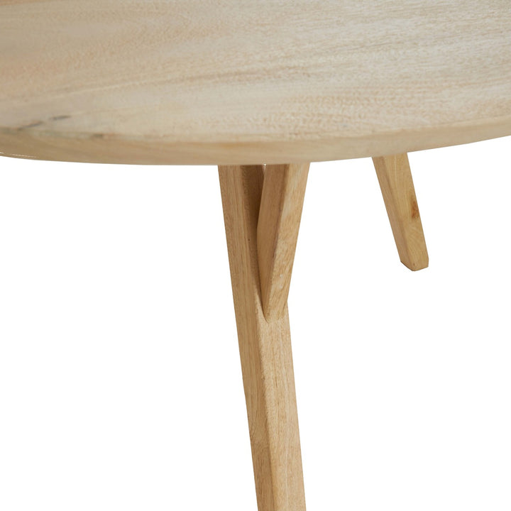 Quenza Mango Wood Round Dining Table - Natural Light & Living 3
