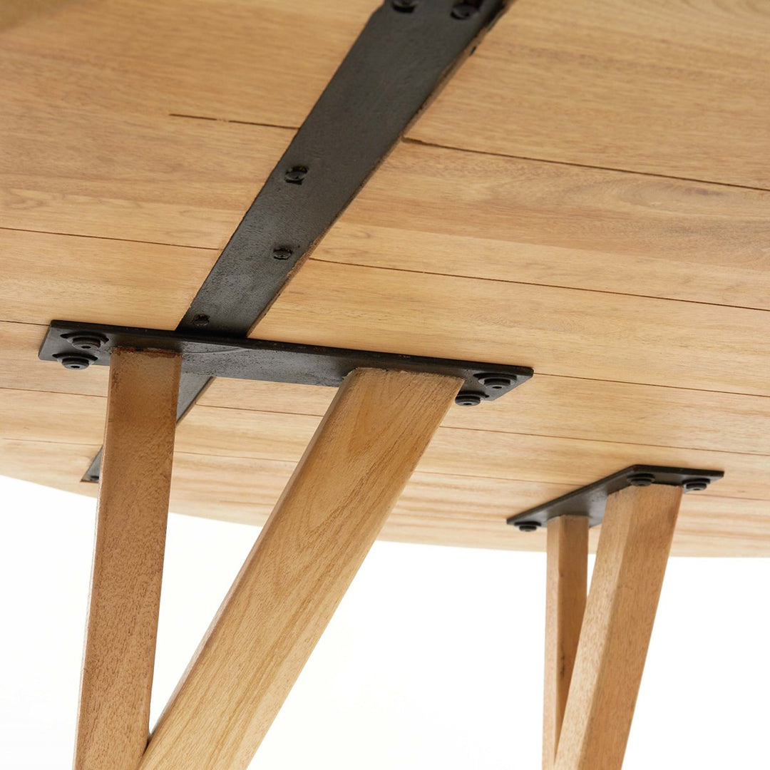 Quenza Mango Wood Round Dining Table - Natural Light & Living 5