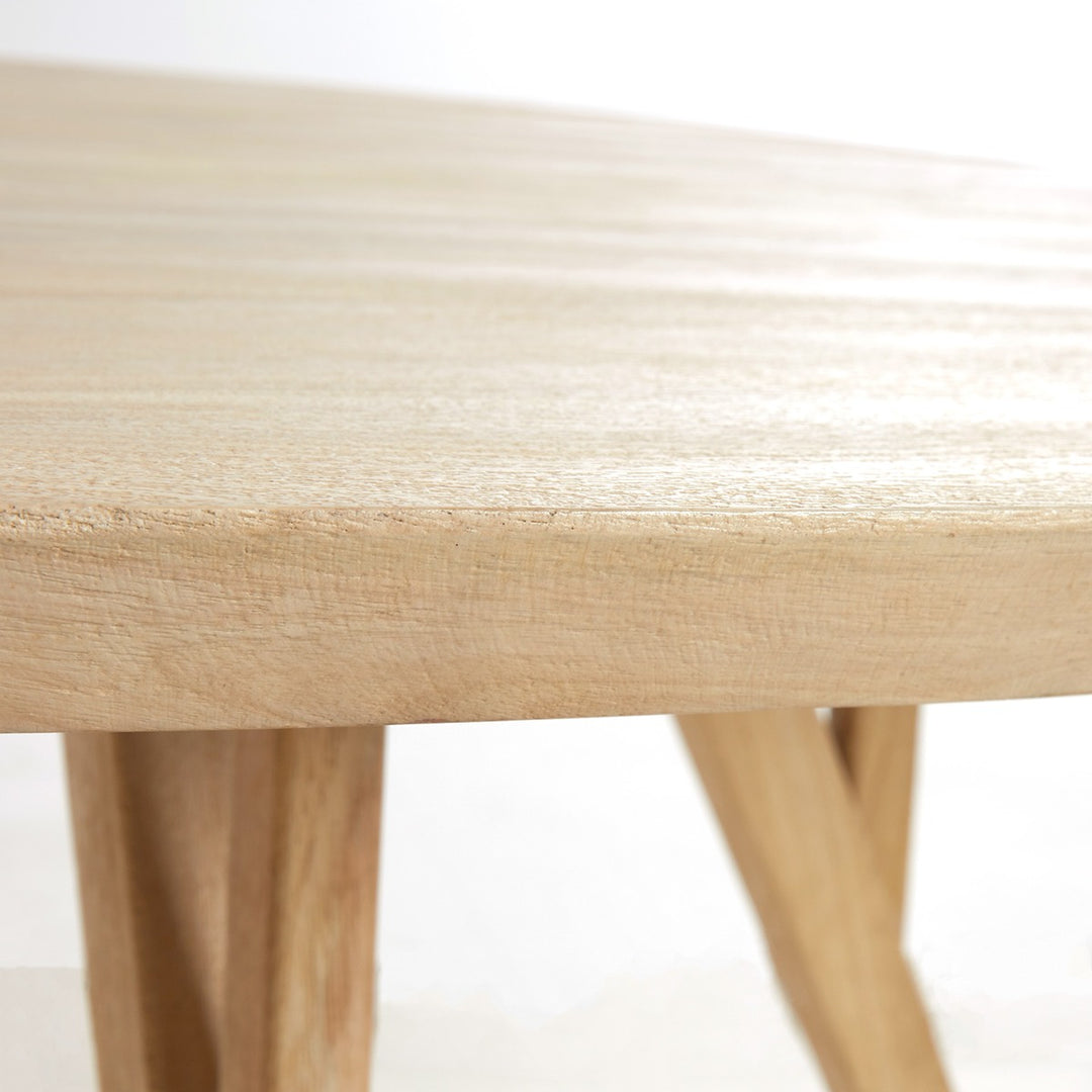 Quenza Mango Wood Round Dining Table - Natural Light & Living 7