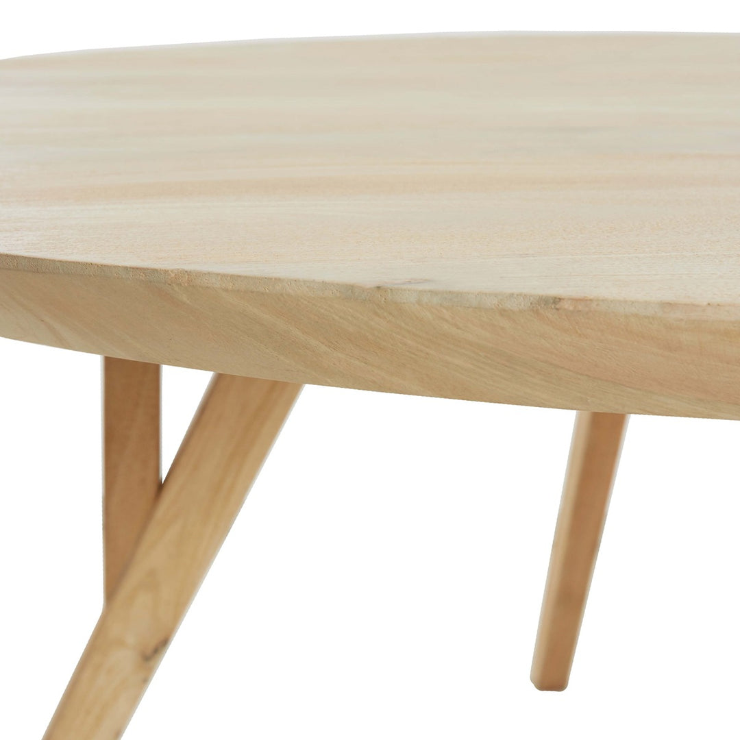 Quenza Mango Wood Round Dining Table - Natural Light & Living 10
